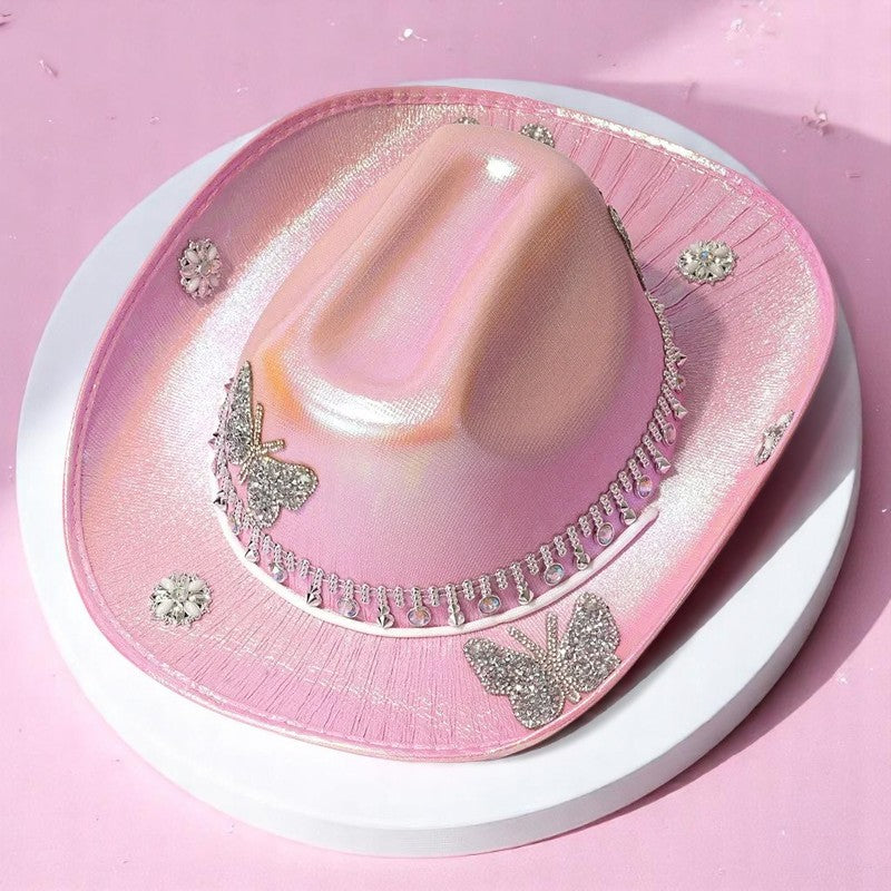 Flutter Rodeo Hat – Hat | Iridescent pastel fashion accessory from Rainbowscape