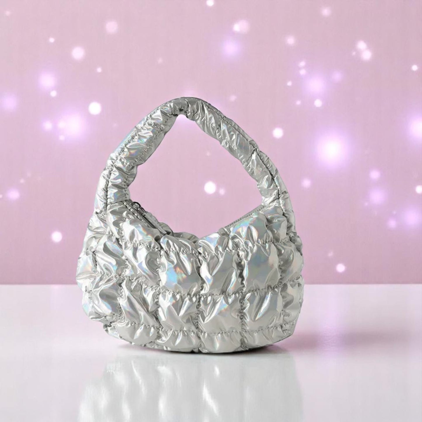 PuffFluff Cloudlet Charm Bag – Handbag | Iridescent pastel fashion accessory from Rainbowscape
