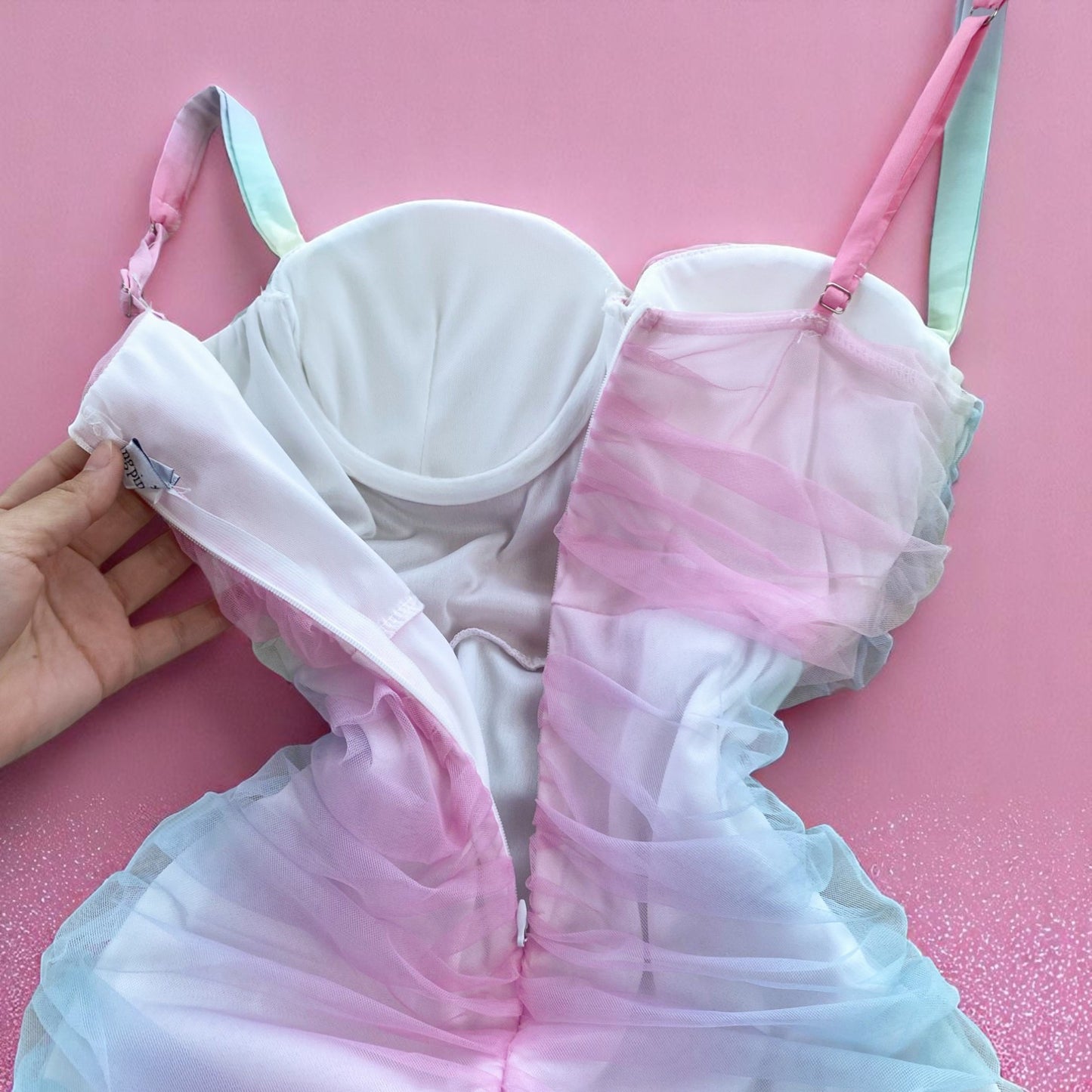 Whispers of the Ether Dress – Dress | Iridescent pastel fashion accessory from Rainbowscape