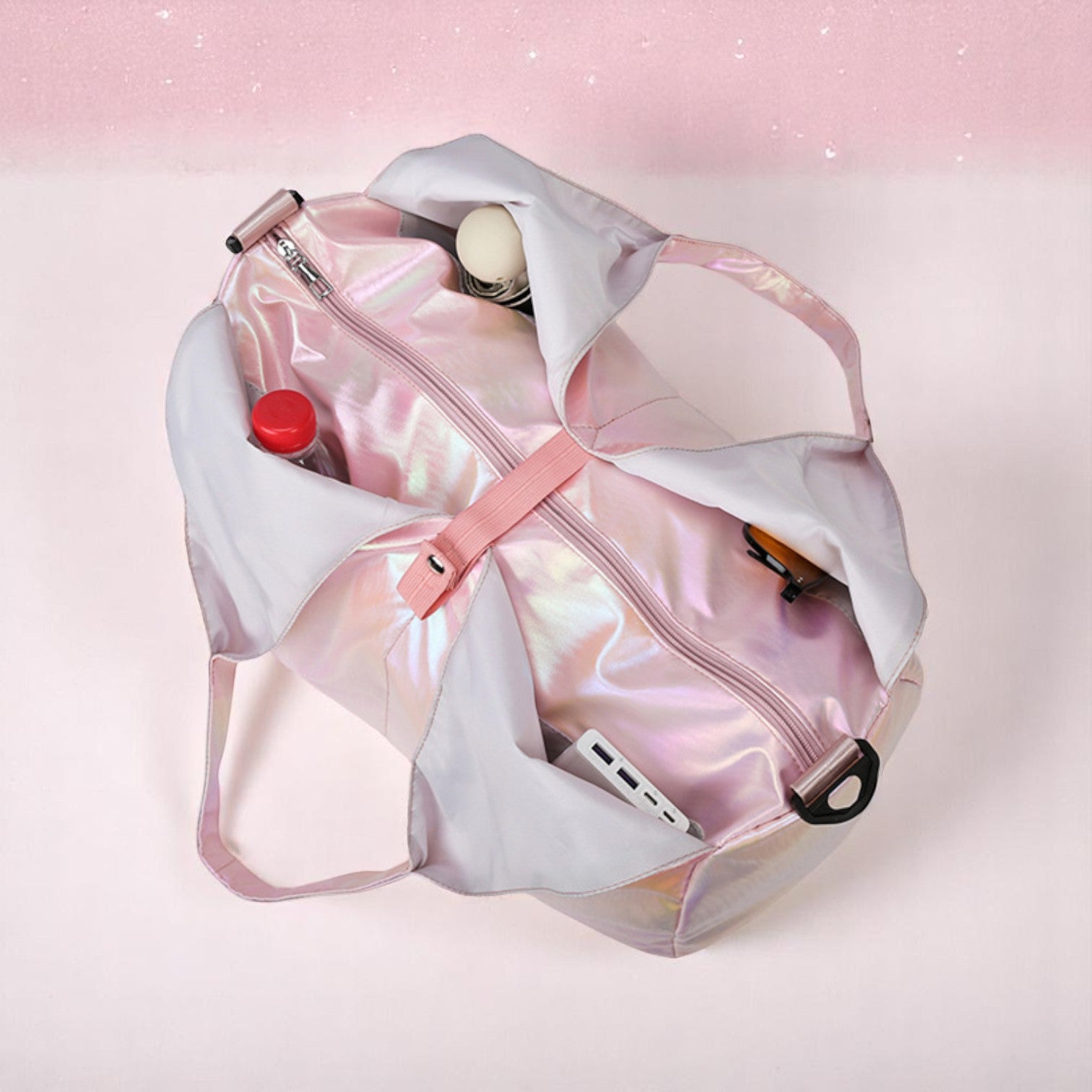 Starlite Strut Gym Tote – Sports Bag | Iridescent pastel fashion accessory from Rainbowscape