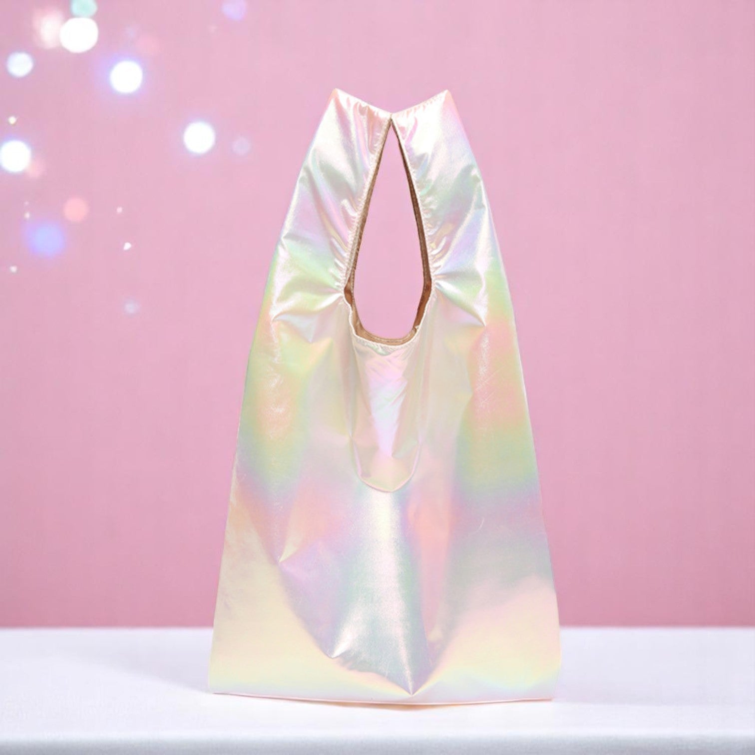Starluxe Gleam Grab Tote – Tote bag | Iridescent pastel fashion accessory from Rainbowscape