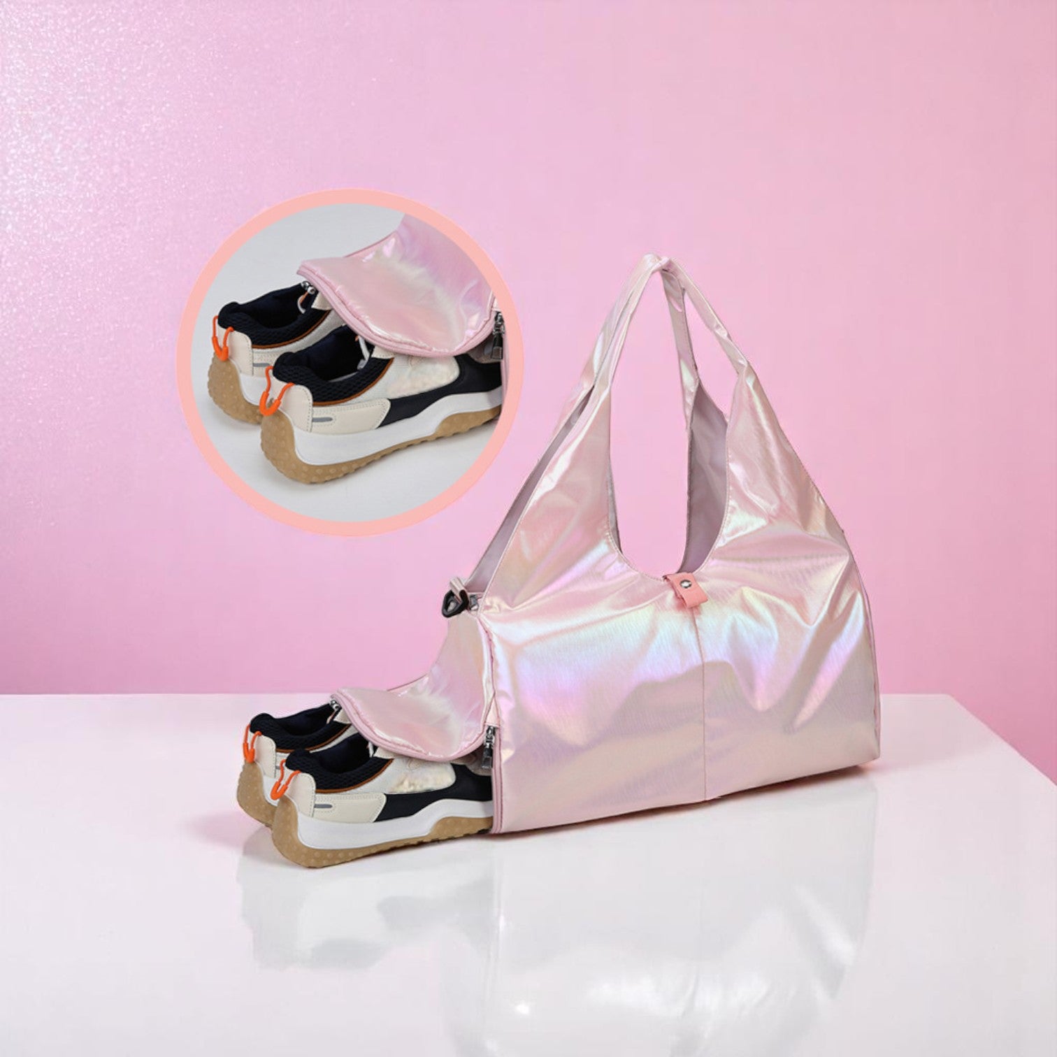 Starlite Strut Gym Tote – Sports Bag | Iridescent pastel fashion accessory from Rainbowscape