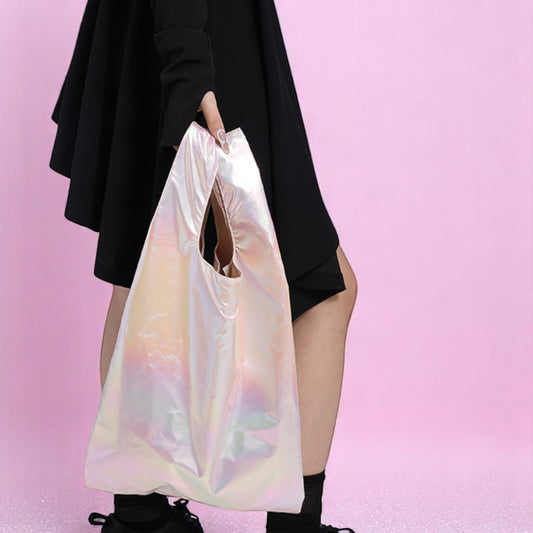 Starluxe Gleam Grab Tote – Tote bag | Iridescent pastel fashion accessory from Rainbowscape