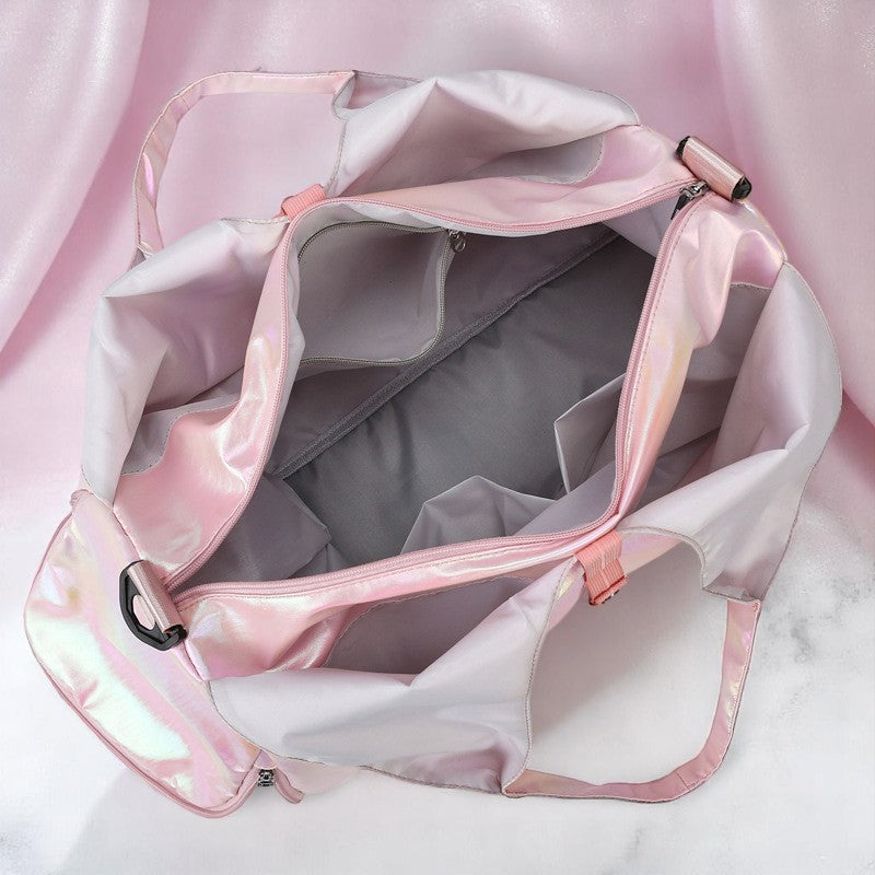 Starlite Strut Gym Tote – Sports Bag | Iridescent pastel fashion accessory from Rainbowscape
