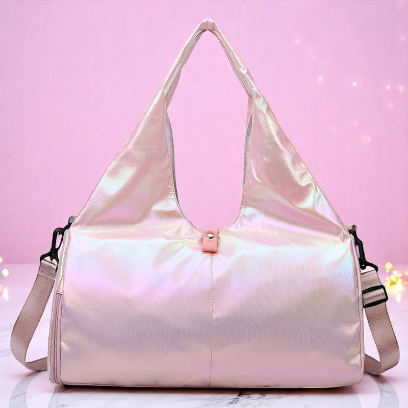 Starlite Strut Gym Tote – Sports Bag | Iridescent pastel fashion accessory from Rainbowscape