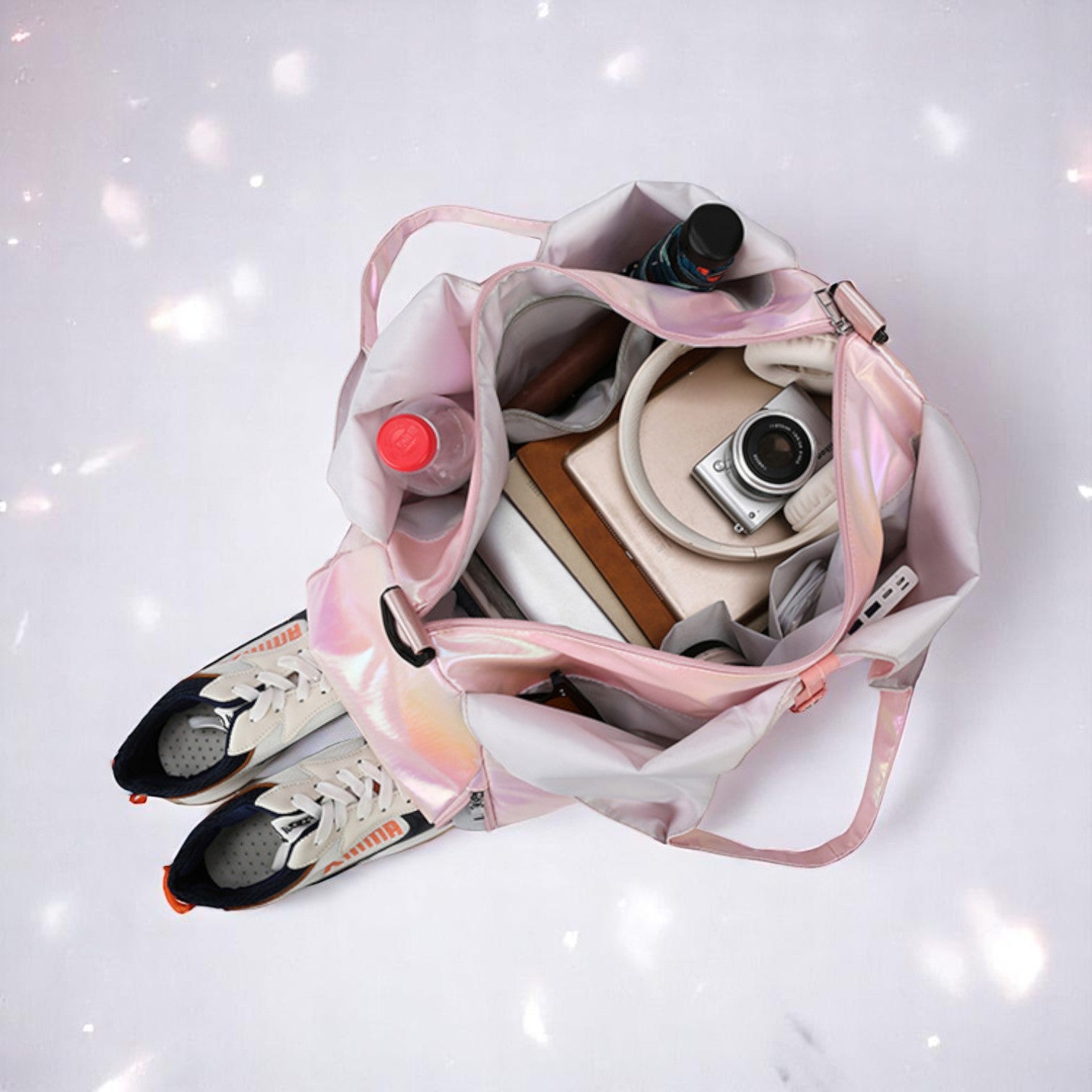Starlite Strut Gym Tote – Sports Bag | Iridescent pastel fashion accessory from Rainbowscape