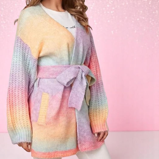 Sugar Skies Dreamcoat Cardigan – Cardigan | Iridescent pastel fashion accessory from Rainbowscape