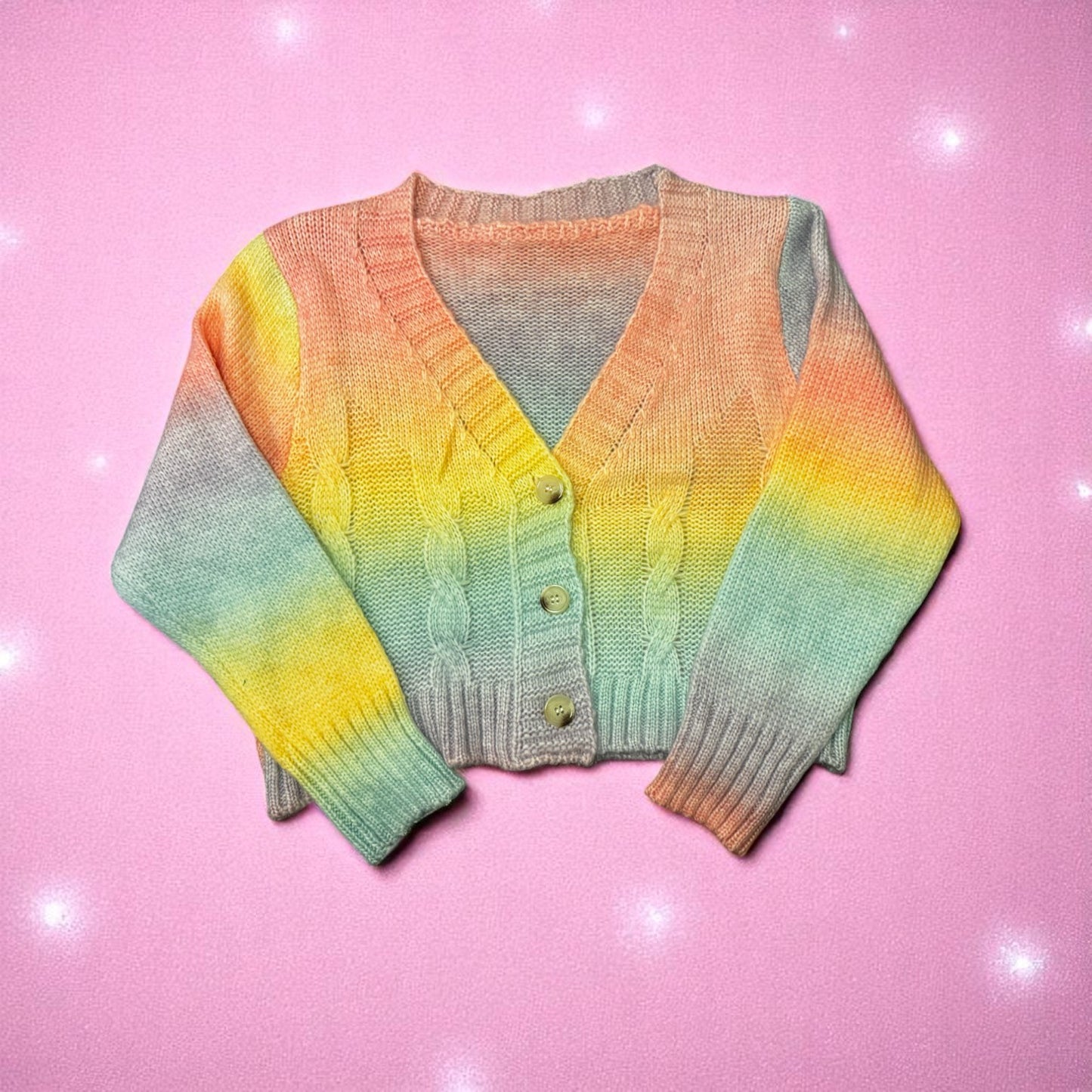 Cloudberry Twist Dream Cardigan – Cardigan | Iridescent pastel fashion accessory from Rainbowscape