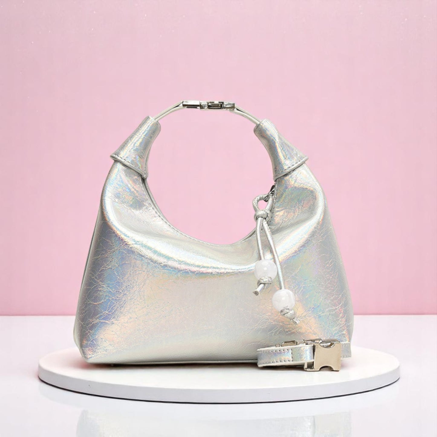Moonlit Mochi Dumpling Bag – Handbag | Iridescent pastel fashion accessory from Rainbowscape