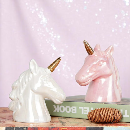 The Gilded Whimsycorn Treasure Keeper – Piggy bank | Iridescent pastel fashion accessory from Rainbowscape