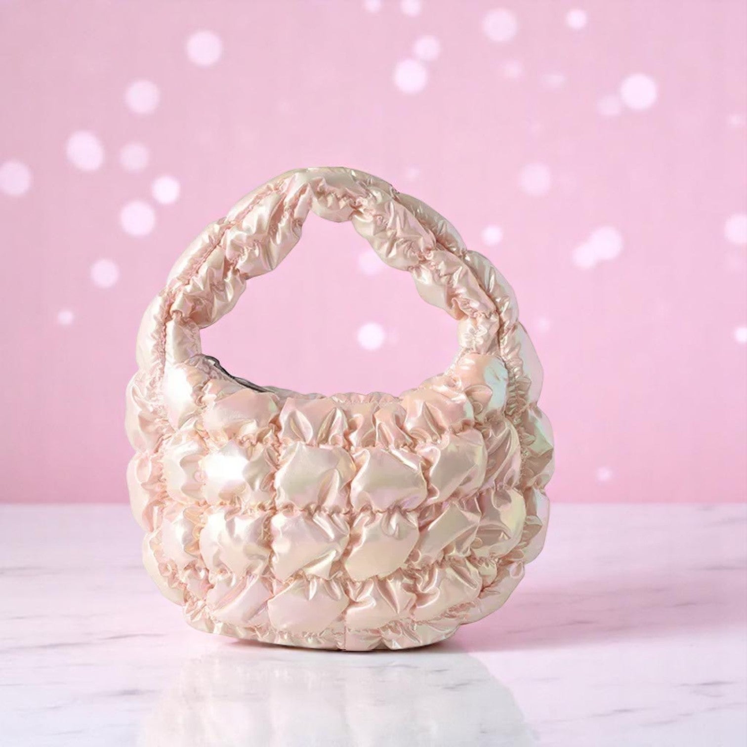 PuffFluff Cloudlet Charm Bag – Handbag | Iridescent pastel fashion accessory from Rainbowscape