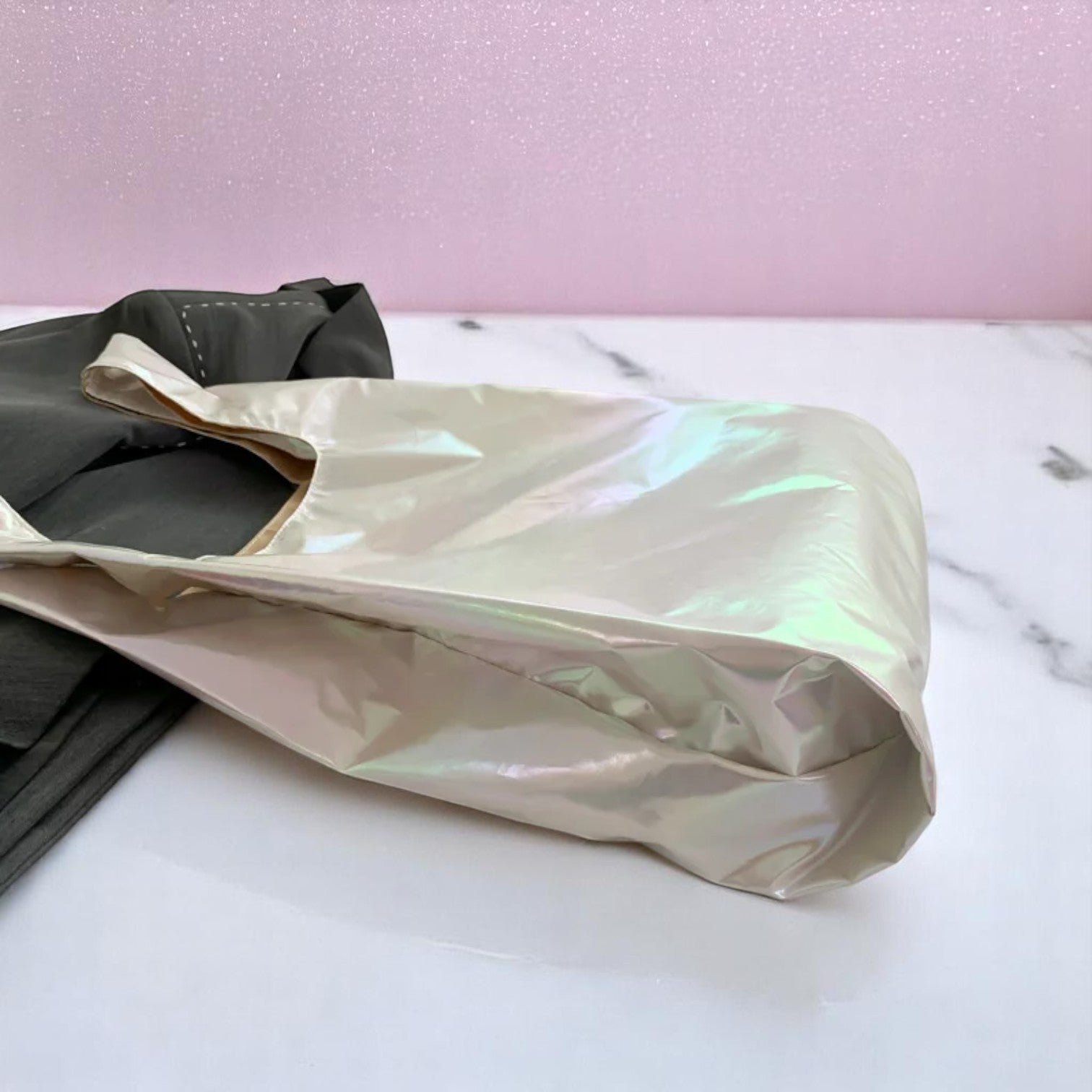 Starluxe Gleam Grab Tote – Tote bag | Iridescent pastel fashion accessory from Rainbowscape