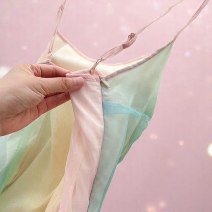 Whirlwind of Whimsy Mesh Midi Dress – Dress | Iridescent pastel fashion accessory from Rainbowscape