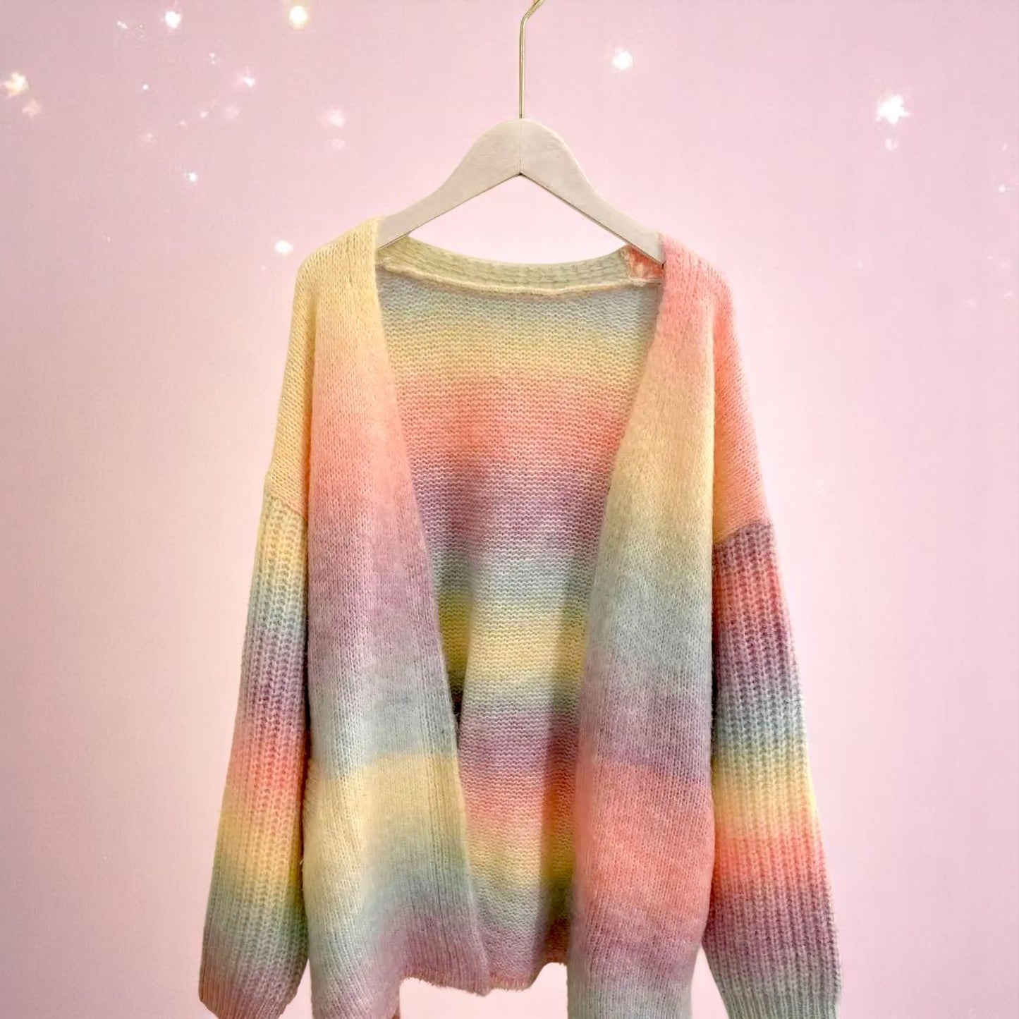 Sugar Skies Dreamcoat Cardigan – Cardigan | Iridescent pastel fashion accessory from Rainbowscape