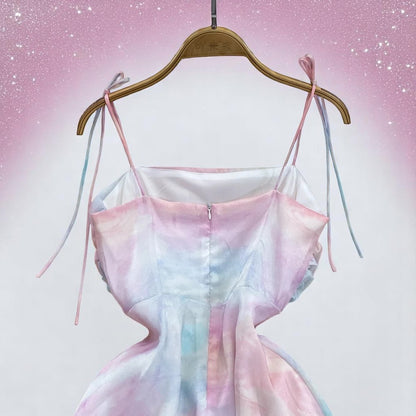 Celestia Drift Maxi Dress – Dress | Iridescent pastel fashion accessory from Rainbowscape