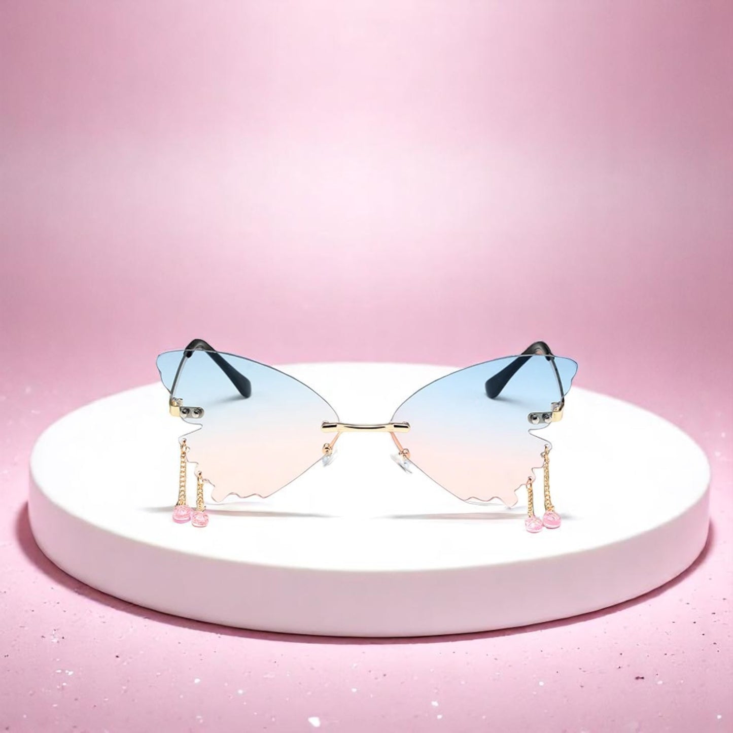 Flutterkiss Charm Shades – Sunglasses | Iridescent pastel fashion accessory from Rainbowscape