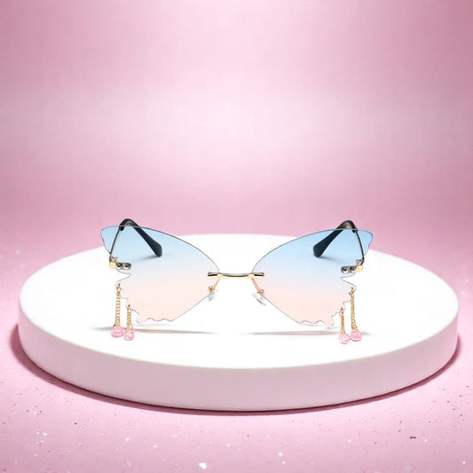 Flutterkiss Charm Shades – Sunglasses | Iridescent pastel fashion accessory from Rainbowscape