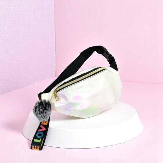 Glimmerloop Holo Fanny Pack – Fanny Pack | Iridescent pastel fashion accessory from Rainbowscape