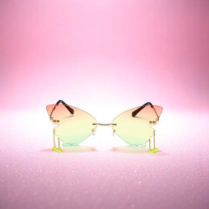 Flutterkiss Charm Shades – Sunglasses | Iridescent pastel fashion accessory from Rainbowscape