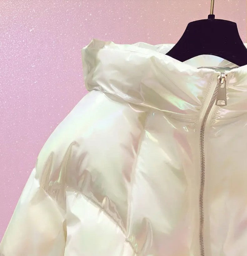 Starlight Bubblewrap Puffer – Jacket | Iridescent pastel fashion accessory from Rainbowscape