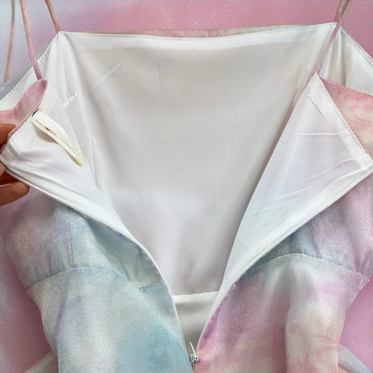 Celestia Drift Maxi Dress – Dress | Iridescent pastel fashion accessory from Rainbowscape
