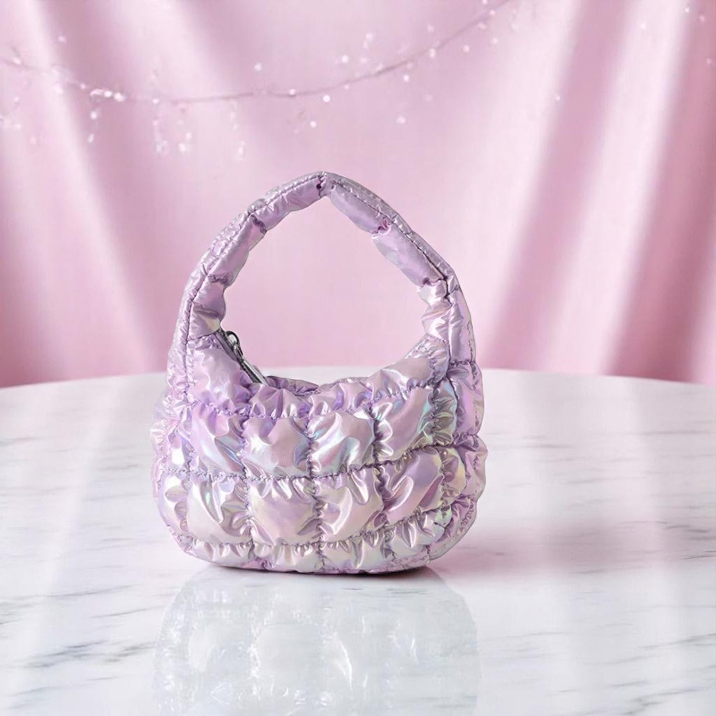 PuffFluff Cloudlet Charm Bag – Handbag | Iridescent pastel fashion accessory from Rainbowscape