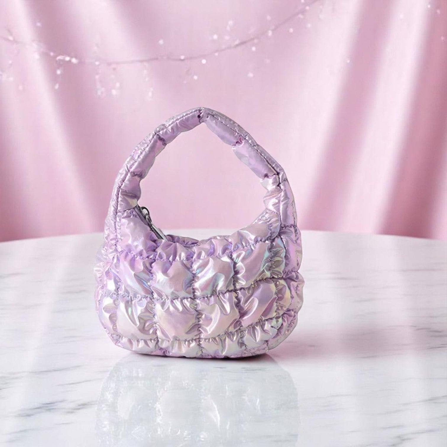 PuffFluff Cloudlet Charm Bag – Handbag | Iridescent pastel fashion accessory from Rainbowscape