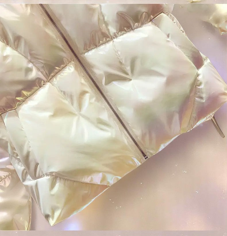Starlight Bubblewrap Puffer – Jacket | Iridescent pastel fashion accessory from Rainbowscape