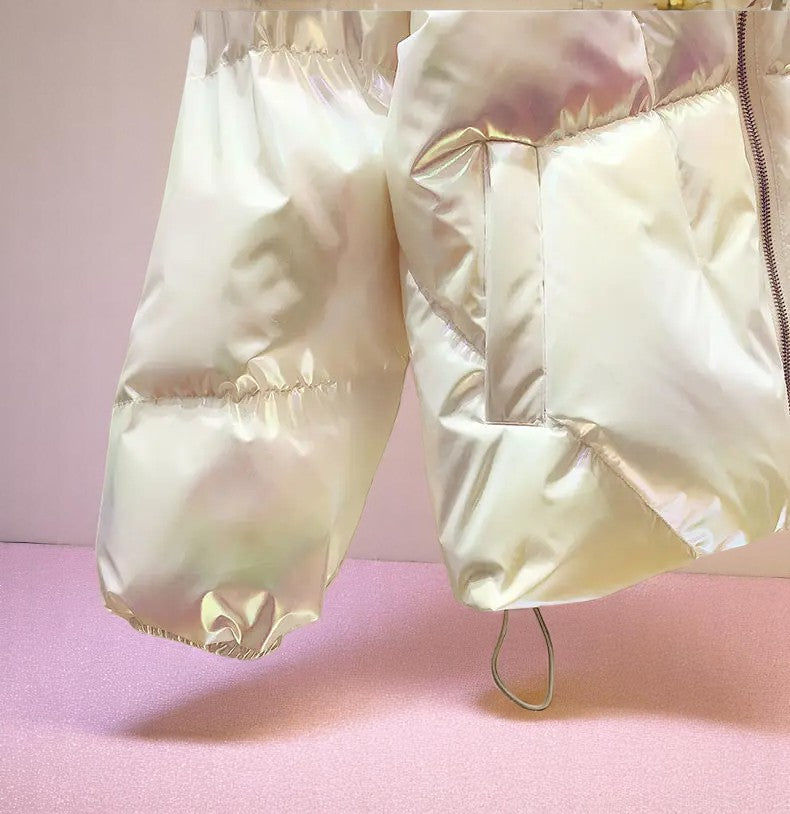 Starlight Bubblewrap Puffer – Jacket | Iridescent pastel fashion accessory from Rainbowscape