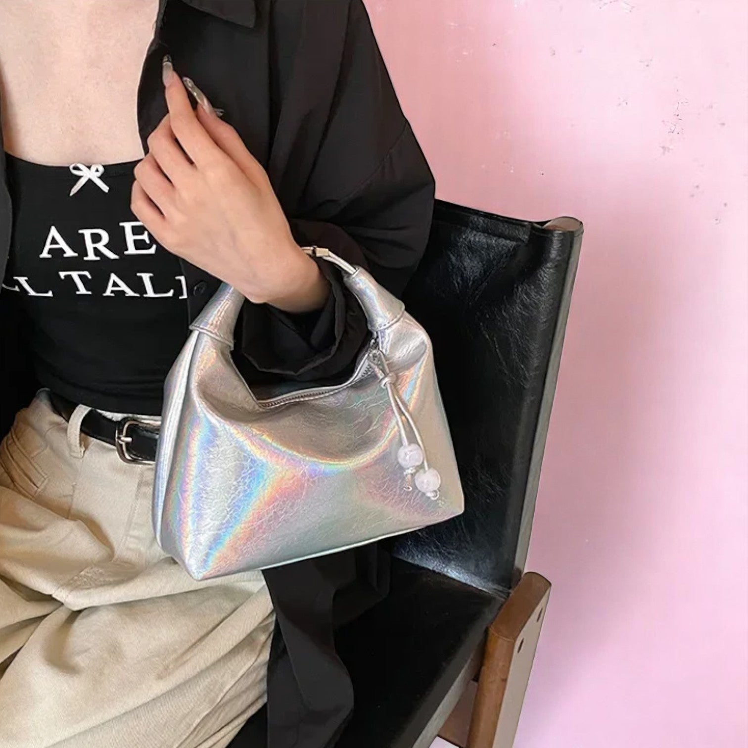 Moonlit Mochi Dumpling Bag – Handbag | Iridescent pastel fashion accessory from Rainbowscape