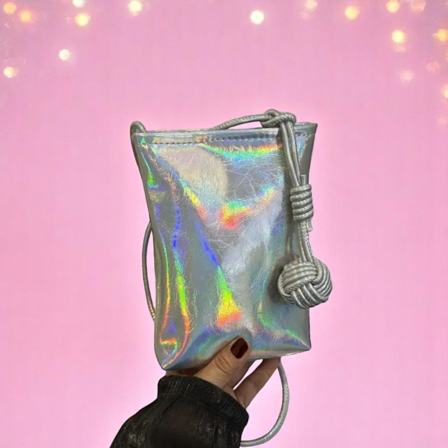 GlimmerKnot Mini Prism Pouch – handbag | Iridescent pastel fashion accessory from Rainbowscape