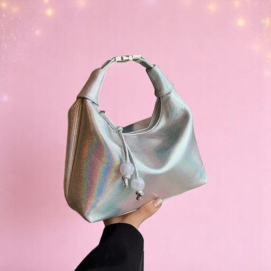 Moonlit Mochi Dumpling Bag – Handbag | Iridescent pastel fashion accessory from Rainbowscape