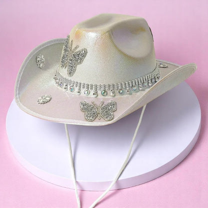 Flutter Rodeo Hat – Hat | Iridescent pastel fashion accessory from Rainbowscape