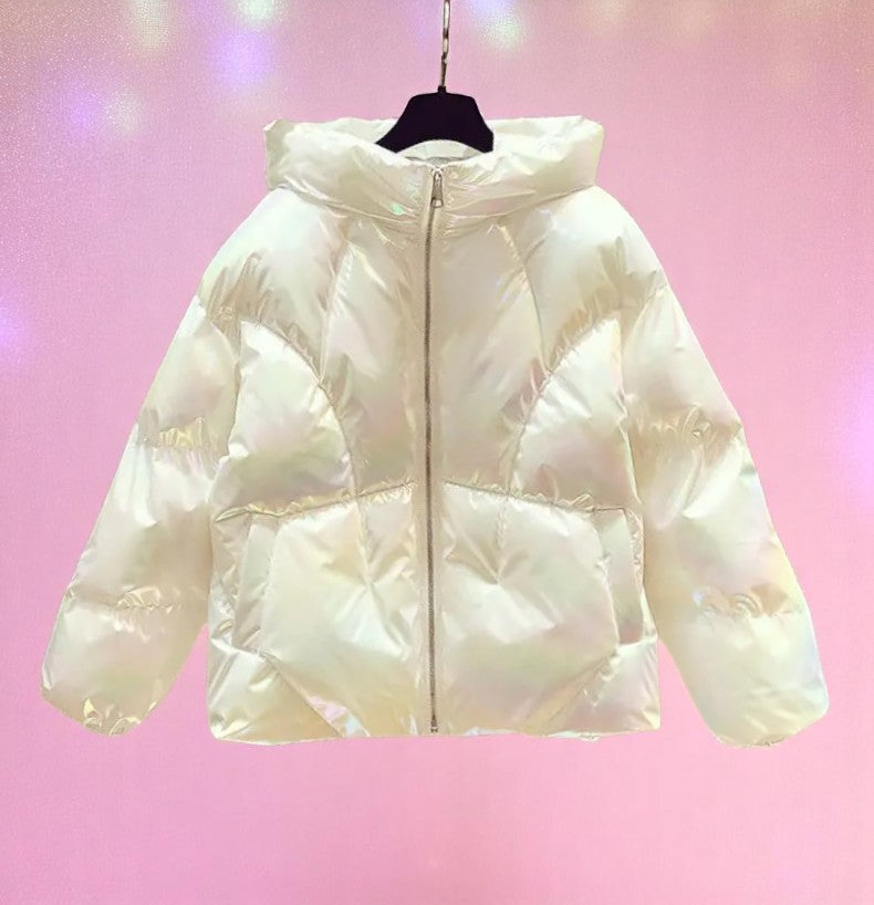 Starlight Bubblewrap Puffer – Jacket | Iridescent pastel fashion accessory from Rainbowscape