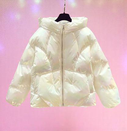 Starlight Bubblewrap Puffer – Jacket | Iridescent pastel fashion accessory from Rainbowscape