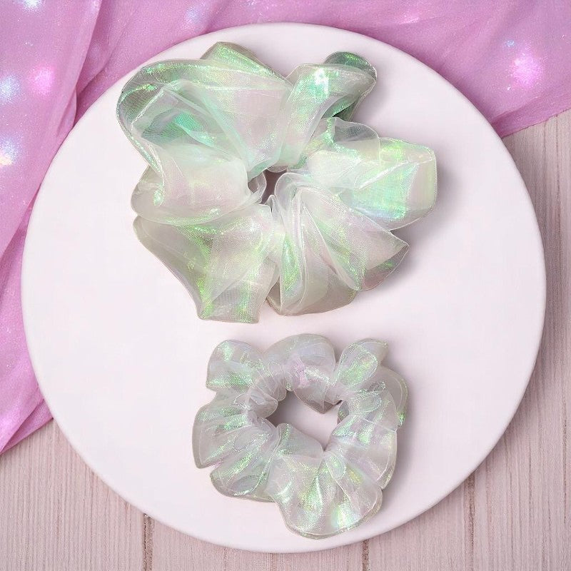 Whimsy Puff Cloud Scrunchie – Hairband | Iridescent pastel fashion accessory from Rainbowscape
