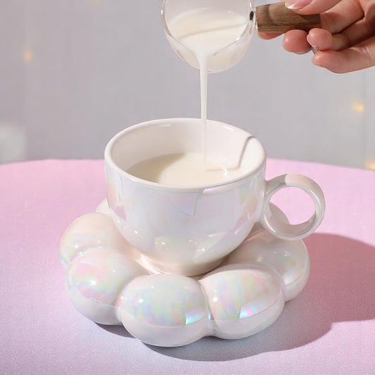 Cloud Whirl Milky Mug Set – Cups | Iridescent pastel fashion accessory from Rainbowscape