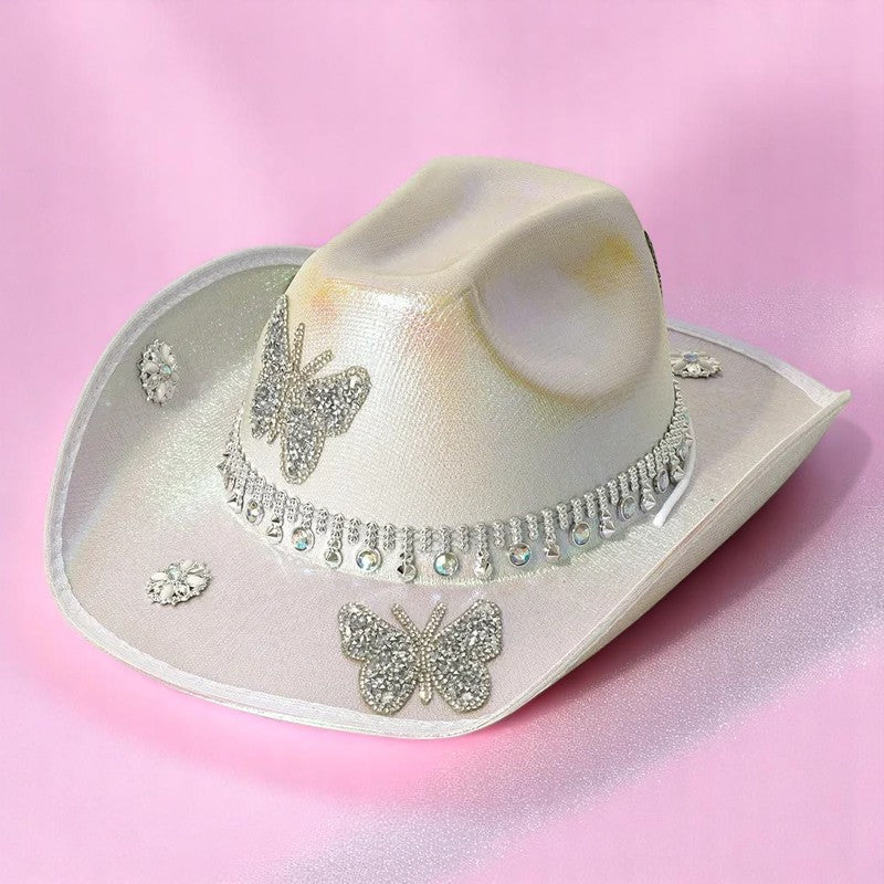 Flutter Rodeo Hat – Hat | Iridescent pastel fashion accessory from Rainbowscape