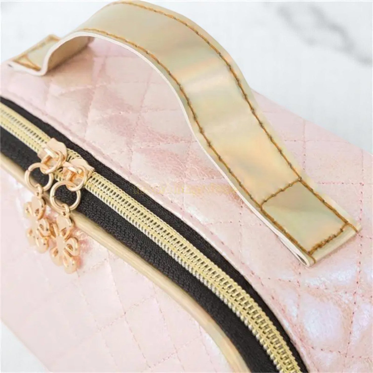 Celestial Glam Travel Vault – Makeup Bag | Iridescent pastel fashion accessory from Rainbowscape