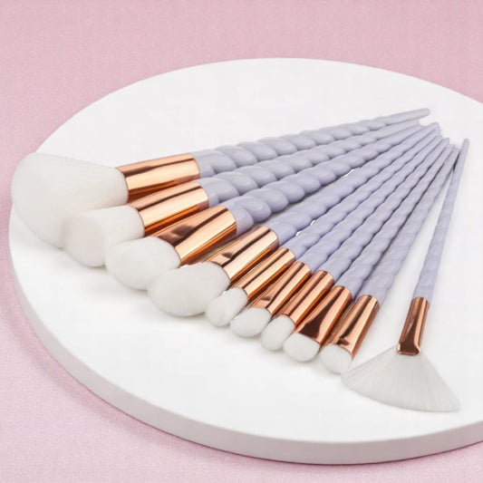 Twinkle Wands – 10-Piece Unicorn Makeup Brush Set – Makeup brushes | Iridescent pastel fashion accessory from Rainbowscape