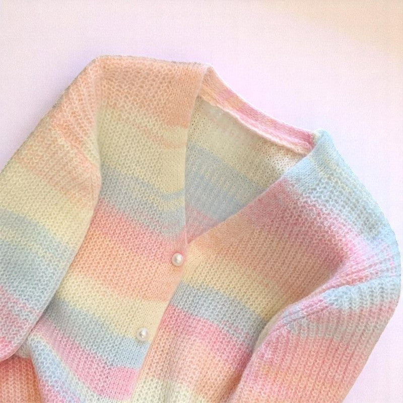 Pastel Pop Sugarkiss Cardigan – Cardigan | Iridescent pastel fashion accessory from Rainbowscape