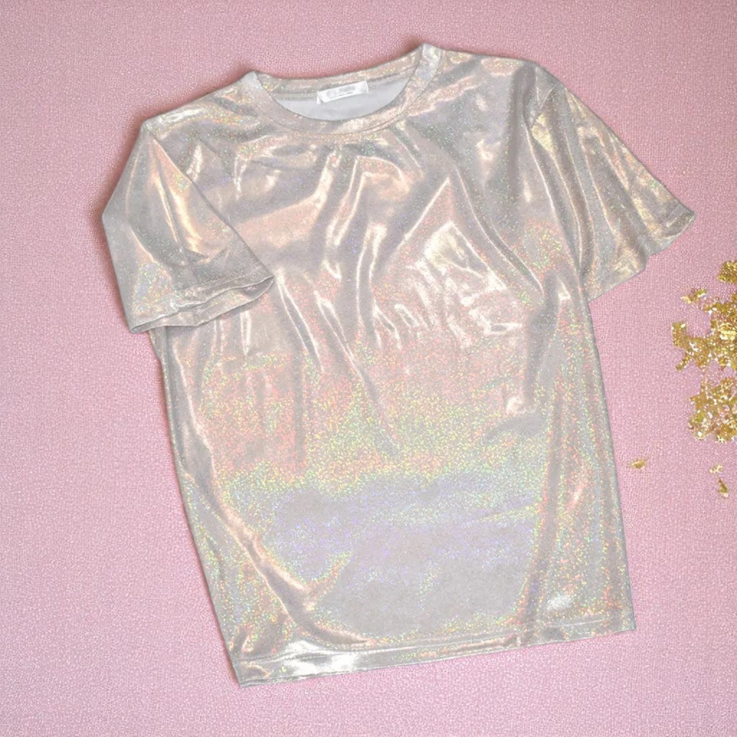 Moonbeam Mirage Tee – Tops | Iridescent pastel fashion accessory from Rainbowscape