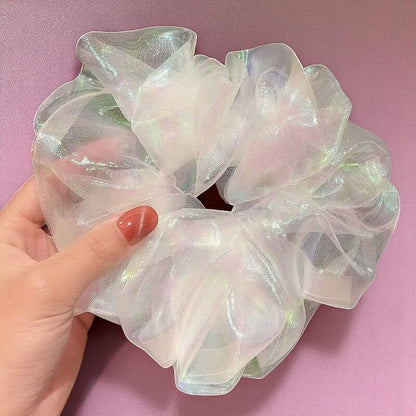 Whimsy Puff Cloud Scrunchie – Hairband | Iridescent pastel fashion accessory from Rainbowscape
