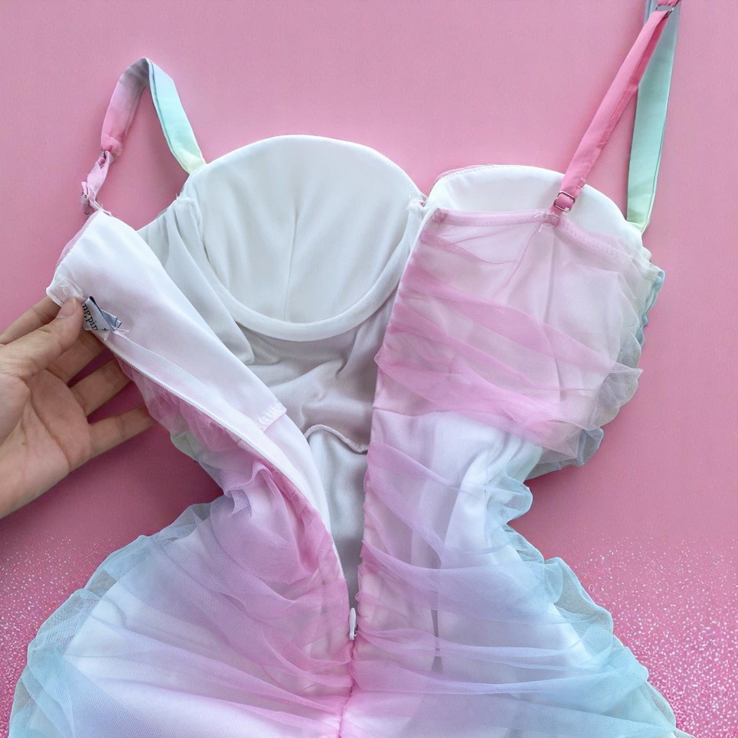 Whispers of the Ether Dress – Dress | Iridescent pastel fashion accessory from Rainbowscape