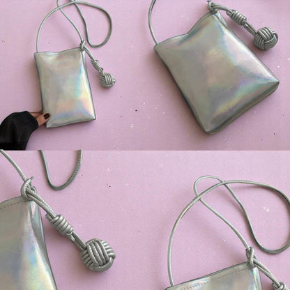 GlimmerKnot Mini Prism Pouch – handbag | Iridescent pastel fashion accessory from Rainbowscape