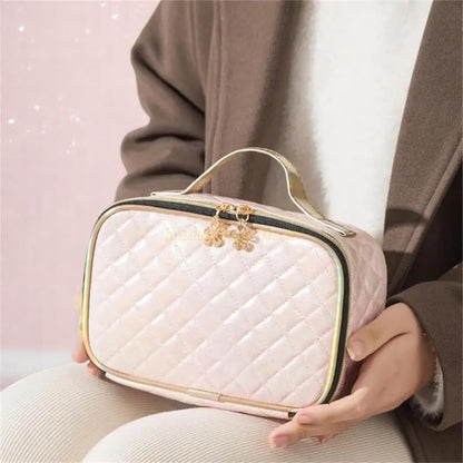 Celestial Glam Travel Vault – Makeup Bag | Iridescent pastel fashion accessory from Rainbowscape