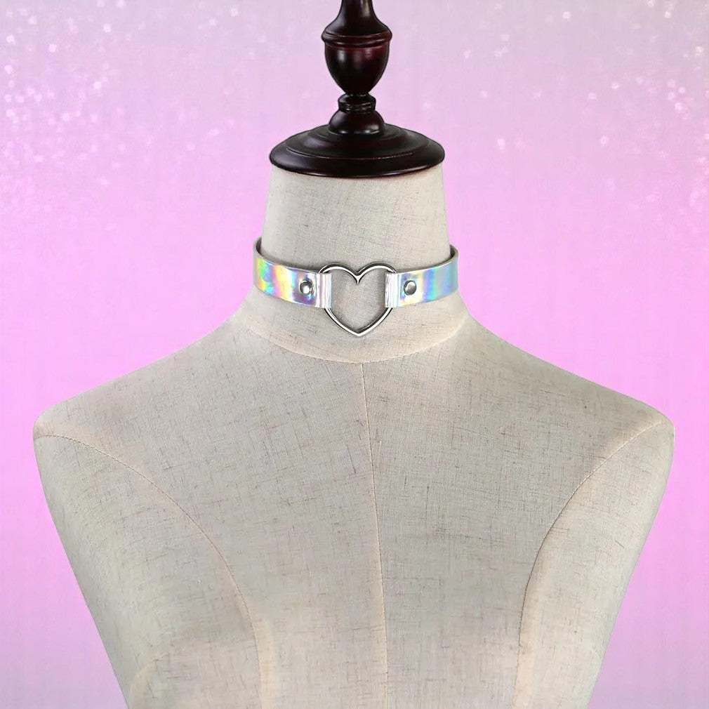 Galactic Crush Heart Choker
 – Choker | Iridescent pastel fashion accessory from Rainbowscape