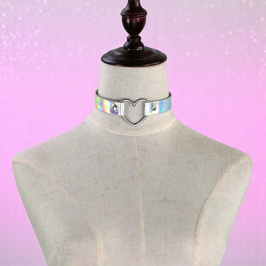 Galactic Crush Heart Choker
 – Choker | Iridescent pastel fashion accessory from Rainbowscape