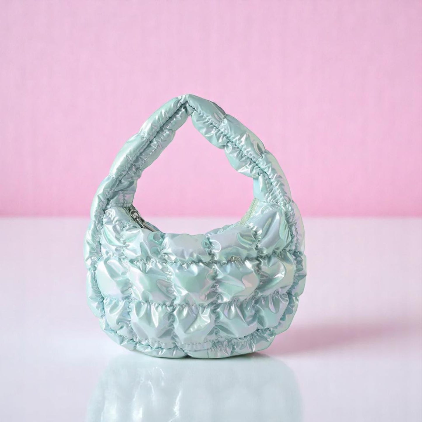 PuffFluff Cloudlet Charm Bag – Handbag | Iridescent pastel fashion accessory from Rainbowscape