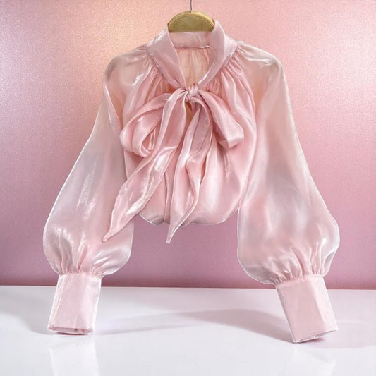 Moonlit Ruffle Waltz Blouse – Blouse | Iridescent pastel fashion accessory from Rainbowscape
